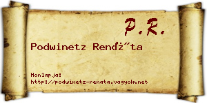 Podwinetz Renáta névjegykártya