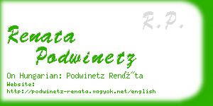 renata podwinetz business card